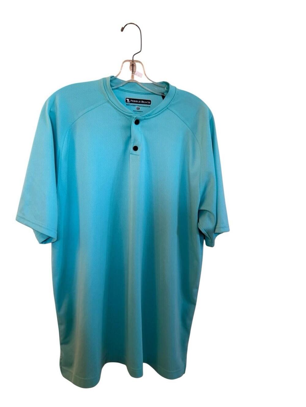 Men’s turquoise Pebble Beach Dry-Luxe Performance Golf Shirt Sz.XL
